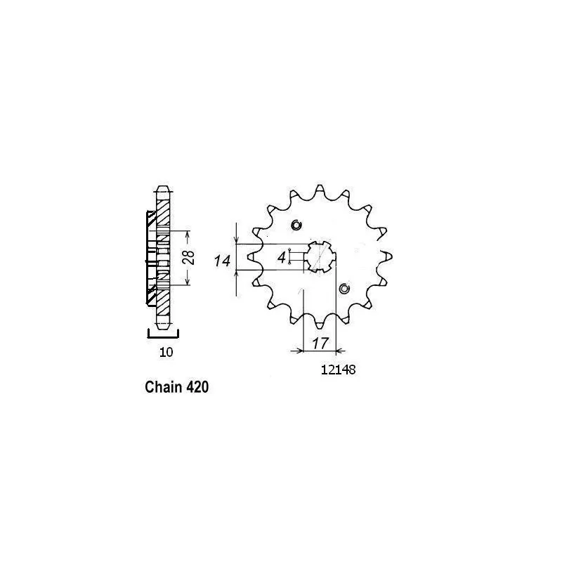 Pignon Derbi 50 Senda 1996-1999 - 420 - 12 Dents - Similaire JTF4032