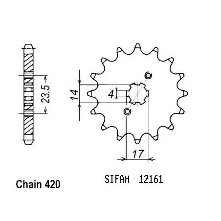 Pignon Derbi 2006 - 420 - 15 Dents - Similaire JTF1128