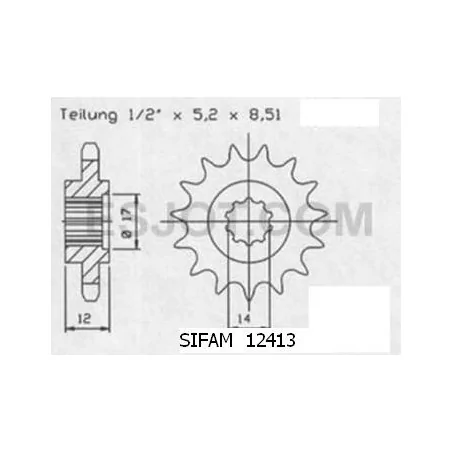 Pignon Gilera 50 Gsm 2000 - 420 - 14 Dents - Similaire JTF599