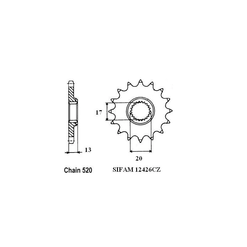 Pignon Tm 125 Cross - 520 - 12 Dents