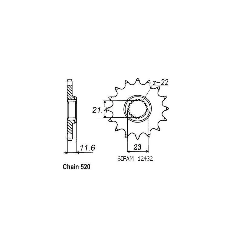 Pignon Yamaha 250 Ttr 1993-2004 - 520 - 13 Dents - Similaire JTF583
