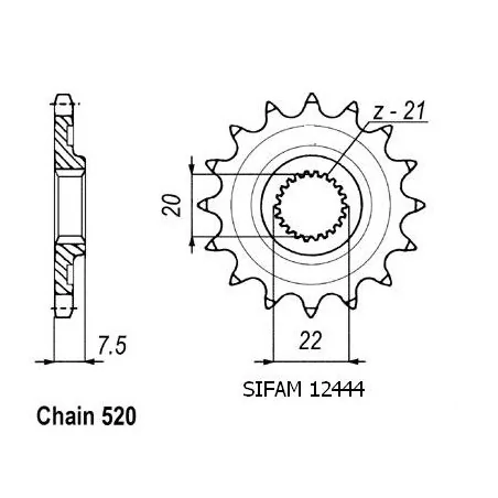 Pignon Crf 250 X/R 2004 - 125 Cr 2004 - 520 - 14 Dents - Similaire JTF