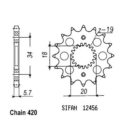 Pignon Honda Cr-f 150 07 - 420 - 15 Dents - Similaire JTF1310