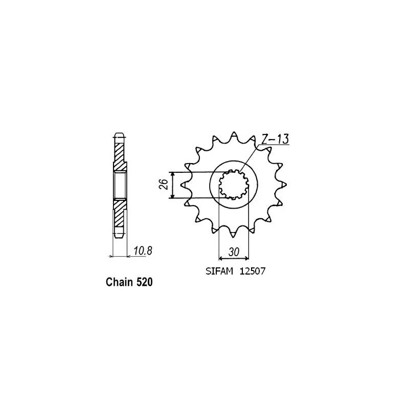 Pignon Racing - Yzf R1 1998-2006 - 520 - 17 Dents - Similaire JTF1579