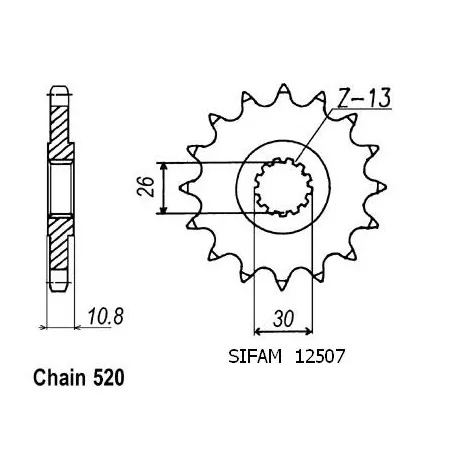 Pignon Racing - Yzf R1 1998-2006 - 520 - 17 Dents - Similaire JTF1579