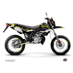 PACK Kit Deco + Housse de Selle 50cc BARBARIAN Derbi Xrace 50 Jaune Ne