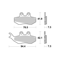 Plaquette de frein PERFTEC Métal Fritté haute performance norme KBA/