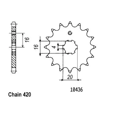 Pignon Kawasaki - 60/80 Kx 1985-2001 - 420 - 14 Dents - Similaire JTF5