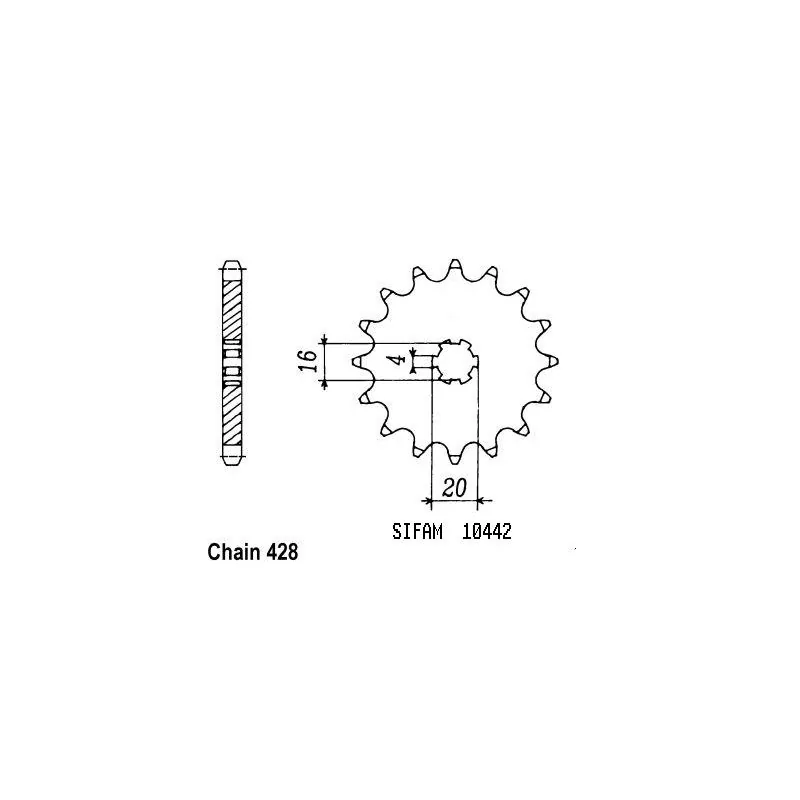 Pignon Suzuki Yamaha - 80 Rm 1986-2000 - 428 - 12 Dents - Similaire JT