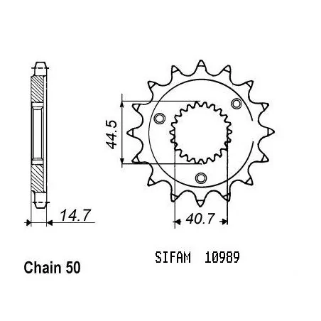 Pignon Harley Xlh 883/1200 Spo - 530 - 21 Dents - Similaire JTF989