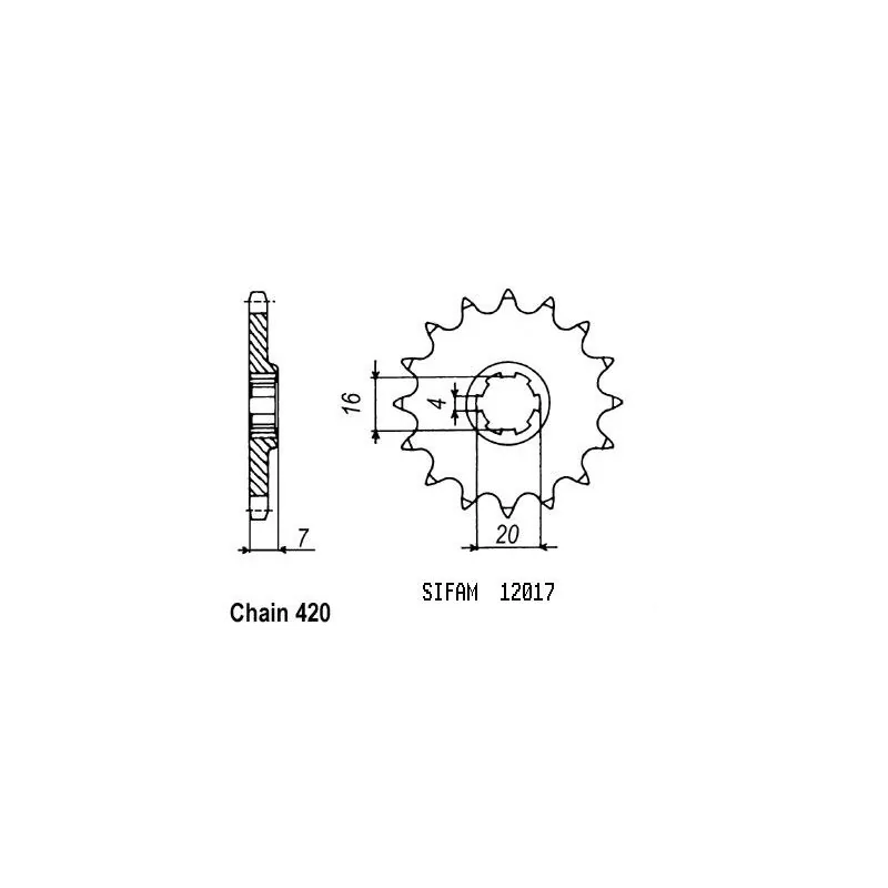 Pignon Suzuki 50 Rmx/Smx -2002 - 420 - 11 Dents - Similaire JTF413