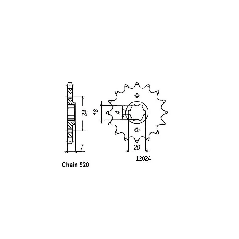 Pignon Nsr 125 Tc01 1987-1989 - 520 - 14 Dents - Similaire JTF329