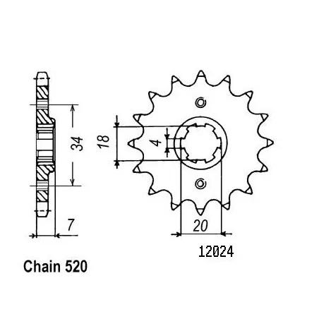 Pignon Nsr 125 Tc01 1987-1989 - 520 - 14 Dents - Similaire JTF329