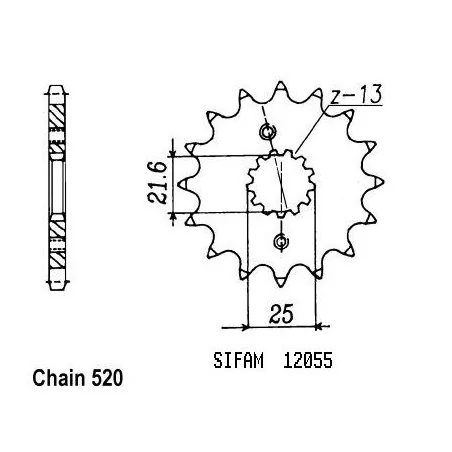Pignon Rgv 250 Wolf 1989-1990 - 520 - 16 Dents - Similaire JTF436