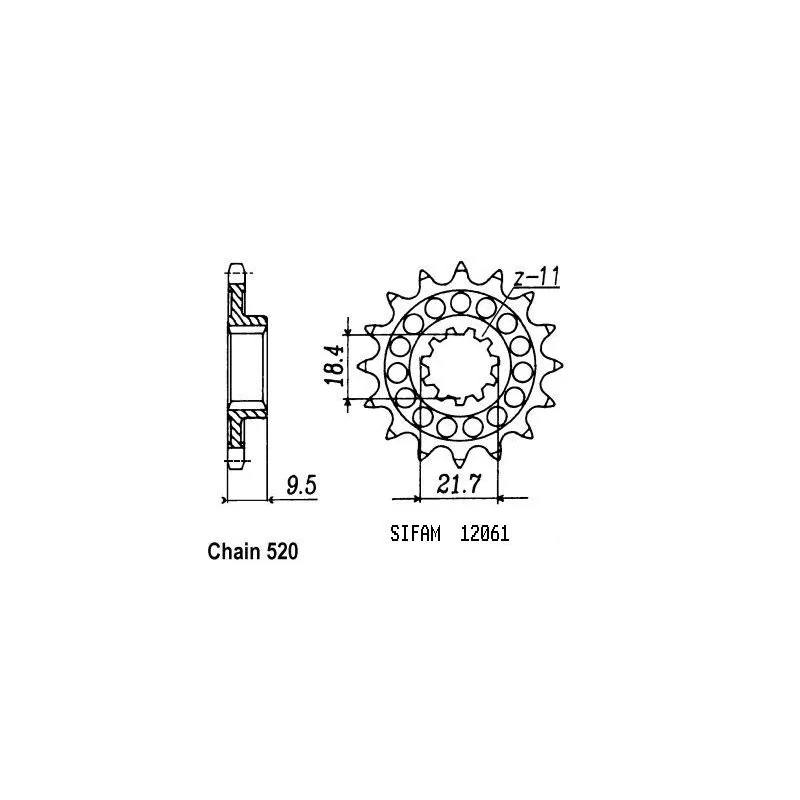 Pignon Honda - 250 Cr 1986/1987 - 520 - 14 Dents - Similaire JTF285
