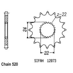 Pignon Rs 125 Extrema 1993-2000 - 520 - 16 Dents - Similaire JTF394