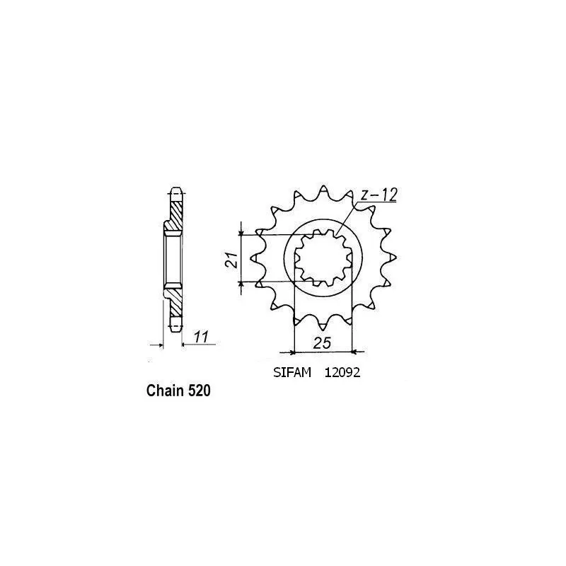 Pignon Husqvarna - Tous Modèles 4t 1990-1999 - 520 - 15 Dents - Simil